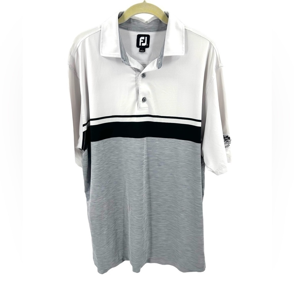 Footjoy Polo Shirt Mens L Lake Forest Country Club Golf Performance Stretch